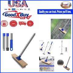 Stainless Steel Deck Brush 57-Inch Heavy Duty Scrubber for Concrete Pool Pati…