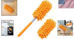 Versatile Microfiber Cleaning Duster – 2 Replaceable Heads & Extendable Design