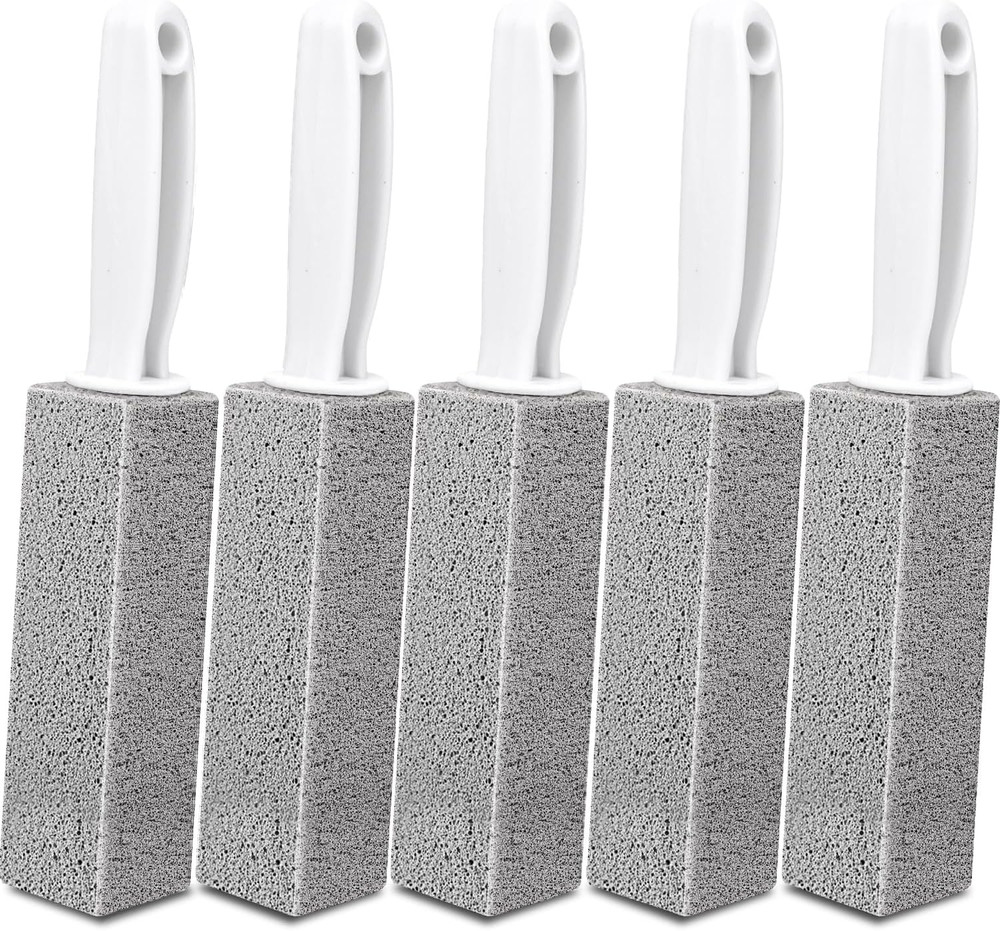 5 Pack Pumice Stone for Cleaning, Pumie Scouring Stick with Handle, Pumice Stone