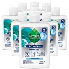 Fragrance-Free Dishwasher Rinse Aid, Power+ Formula, 8 fl oz, Pack of 9