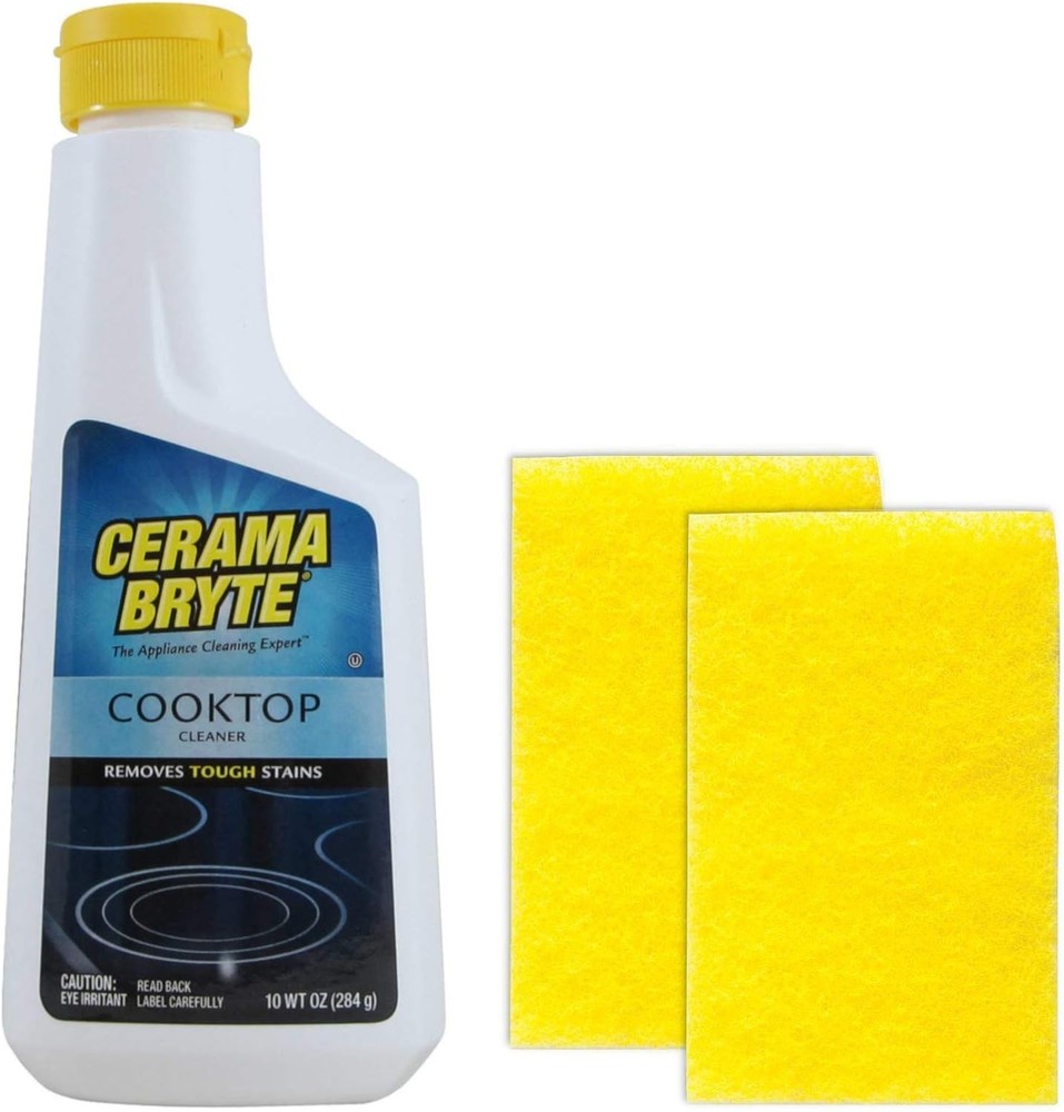 Cerama Bryte Combo Kit Pads & Removes Tough Stains Cooktop and Stove 10 Ounces