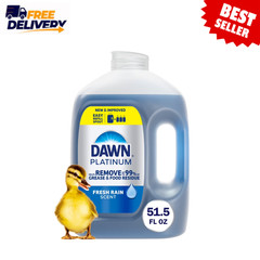 Dawn Platinum Dish Soap Refill Jug Fresh Rain 51.5oz Grease Cleaner