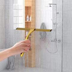 Squeegee and Window Squeegee, Stainless Steel, 100% Streak-Free,10 Inch, Gold