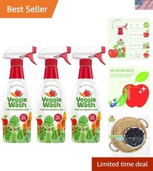 Citrus-Derived Fruit & Veggie Cleaner – Pack of 3, 16 Fl Oz for Healthy Eating