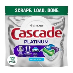Platinum Dishwasher Pods Fresh Dish Detergent Soap 12 Count Cleaning