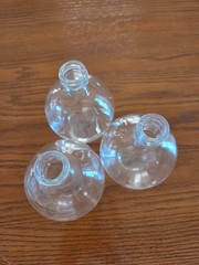 LOT OF 3 Round Recycled Glass Spray Cleaner Bottle by Rail19 no spray nozzles