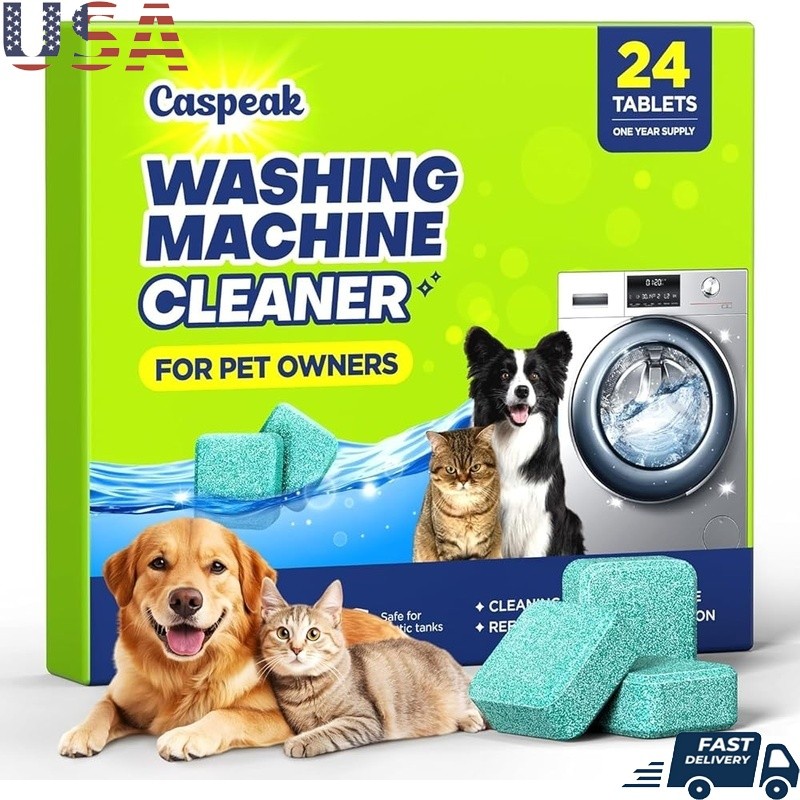 Washing Machine Cleaner Tablets Deep Clean Odor Eliminator Pet Hair Safe New