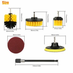 17x Car Drill Brush Wash Auto Kit for Engine Wheel Floor Kitchen 10 Scouring Pad