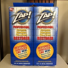 2 X ZAP! Professional Porcelain Fiberglass Tile & Grout Restorer Concentrate NEW