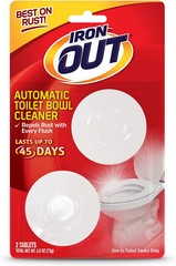 IRON OUT AT12T Toilet Bowl Cleaner, Solid, Pine, White 1-Pack