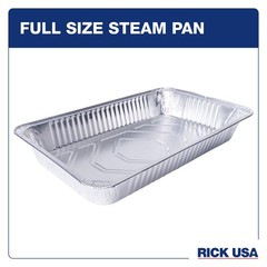 RICK USA Full Size Steam Pan – 10 Pack 19.5×11.6″ Disposable Aluminum Foil