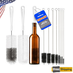 10 Pack Bottle Brush Cleaner Set, 15″ Long Handle Bottle Cleaner Brush, Flexible
