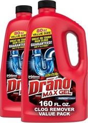 Drano Max Gel Drain Clog Remover, 160 Ounces, 2 Count