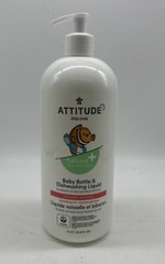ATTITUDE NATURE TECHNOLOGY BABY BOTTLE & DISHWASHING LIQUID UNSCENTED 33.8 FL OZ