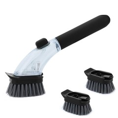 Soap Dispensing Dish Brush with Handle, Kitchen Scrub Brush for Dishes Pots P…