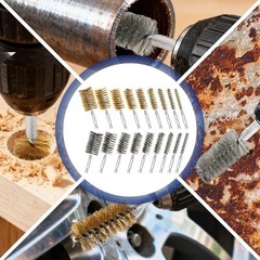 18Pcs Stainless Steel Bore Brush Set for Drill – Rust Cleaning Wire Brush Attach