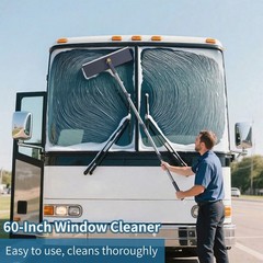 3 in 1 Window Squeegee for Home, Window Cleaning Kit with 60″ Extension Pole,…