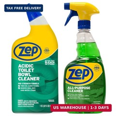 Zep Acidic Toilet Bowl Cleaner 32 oz (1 Unit) and Zep All-Purpose Cleaner 32 oz