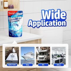 Septic Tank System Treatment Pods – 12 Dissolving Packets | Enzyme-Producing Liv
