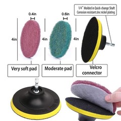 DUOSHIDA 4 Inch Drill Powered Brush Tile Scrubber Scouring Pads Cleaning Kit,…