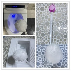 Bowl Brush Toilet Cleaning Brush Set Soft Polyester Head 15×5 inches White (6…