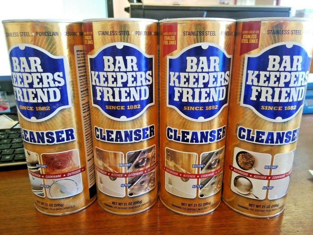 (FOUR CANS) BAR KEEPERS FRIEND MULTI-PURPOSE CLEANSER CLEANS 21 oz NSF APPROVED
