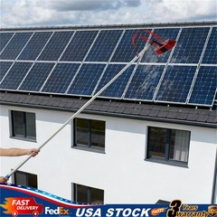 Long Reach Solar Panel Cleaning Brush Kit Outdoor Window Clean Water-Fed Rod Set