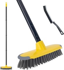 Deck Brush with Long Handle, Floor Scrub Broom for Shower, 50” Outdoor Scrubber