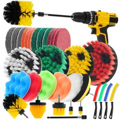 32 Pack Drill Brush Attachments Set Scrub Pads Sponge Buffing Pads Crevice Cl…
