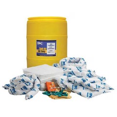 Brady Spill Kit, 40 gal Volume Absorbed per Kit, 55 gal Capacity, Drum, Yellow