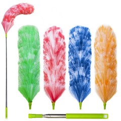 4 Pack Washable Electrostatic Duster, Extendable Pole 25″ to 55″, Feather Duster