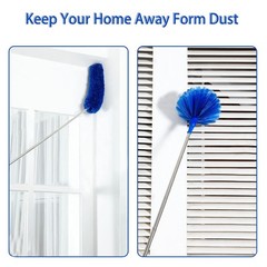Duster, Microfiber Dusters with 2 Handle Sets, Durable 15-98.1 Inches Long Te…