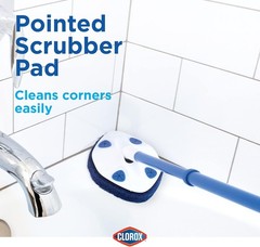 Clorox Extendable Tub & Tile Scrubber with Polyurethane Head – Heavy Duty Bathro