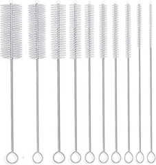 Long Straw Brush, Nylon Pipe Tube Cleaner 8-Ihch 10 Different Diameters Set of 1