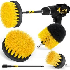4 Pack Drill Brush Attachment Set for Grout Floor Tub Shower Tile Bathroom