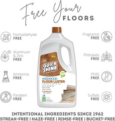 Hardwood Floor Luster-Polish 64Oz | Plant-Derived W/Carnauba | Safer Choice, No