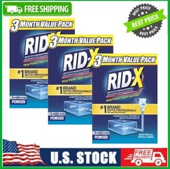 3 Box Rid-X Septic Tank Treatment Powder,Bacteria&Advanced Enzymes,3Month Supply