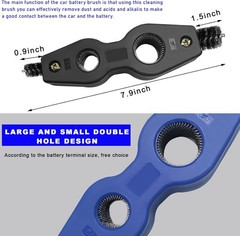 4-in-1 Anti-Corrosion Battery Terminal Cleaning Brush, Unive Color: Black+Blue