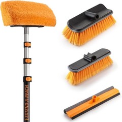 20 Foot Exterior House Cleaning Brush Set 4-12 ft Extension Pole // Vinyl Siding