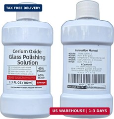 Cerium Oxide Glass Polish 3.3oz (100ml) – Windshield Scratch Remover & Water S