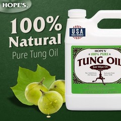 HOPE’S 100% Pure Tung Oil, Food Safe, Premium Waterproof Natural Wood Finish …
