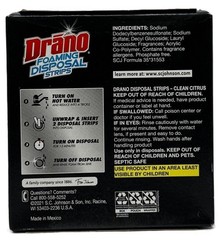Drano Foaming Disposal Strips Clean Citrus Fragrance 8 Strips Per Box