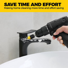 6 Piece Drill Brush with Multi-Purpose & Grout Head,Crevice Cleaning Brush，3/4”W