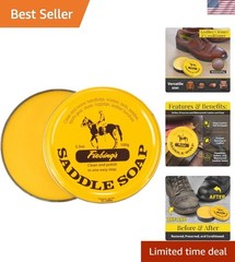 Yellow Saddle Soap 3.5 Oz – Essential Cleaner For Leather Car Seats, Bags & More