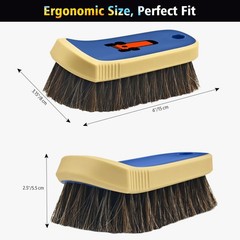 YeewayVeh Horse Hair Leather Cleaning Brush – Upgraded Long Bristle Car Leath…