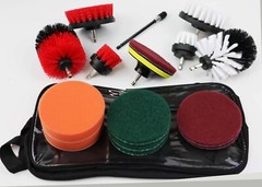 Auto Detail Brush Set for Fabric/Rims 17Piece Kit WH+RED FREE EXPEDITED SHIPPING