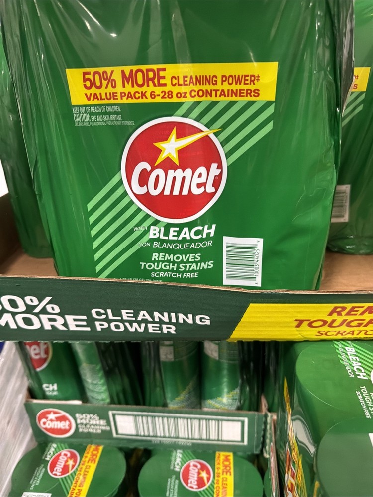 6 Pack COMET with Bleach Powder Cleanser Kitchen Bathroom Cleaner 28 oz per Can