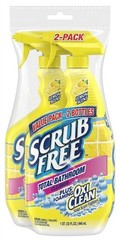 Scrub Free Total Bathroom Cleaner with OxiClean, Lemon Scent, 32 fl oz (2 pack)