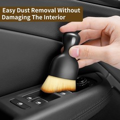 Car Interior Cleaning Brush Set 2PCS Soft Bristle Dust Brushes W/ Protective