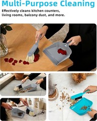 Dustpan and Brush Set, Pack of 2 Set, Blue & Grey